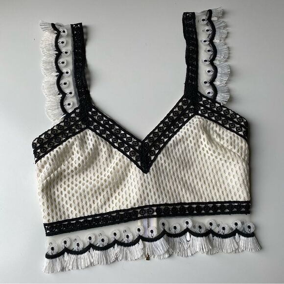 Iorane Crop Top bralette eyelet embroidered size XS - Picture 1 of 11